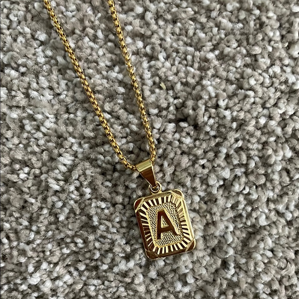 Gold “A” Pendant Necklace